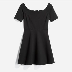 Nine Britton Stitch Fix Black Scalloped Off Shoulder Short Sleeve Retro Dress